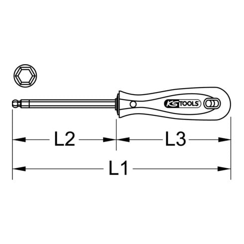 KS Tools Giravite BERYLLIUMplus, per viti a esagono incassato, con testa a sfera