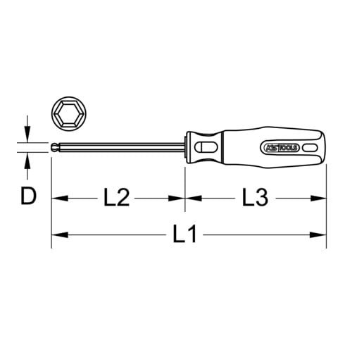 KS Tools Giravite ERGOTORQUEplus, per viti a esagono incassato, testa sferica