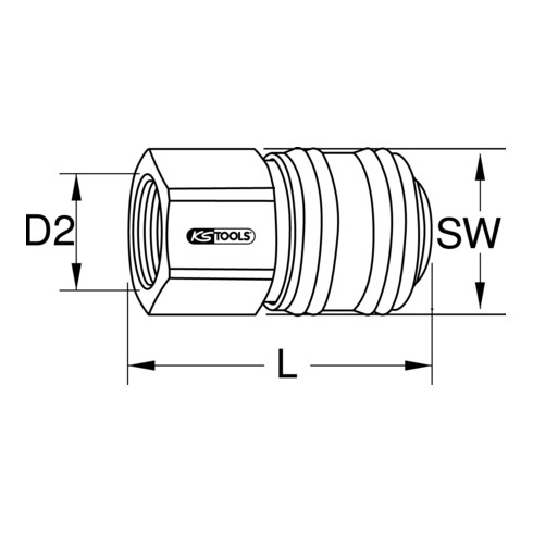 KS Tools Giunto in ottone con filettatura femmina