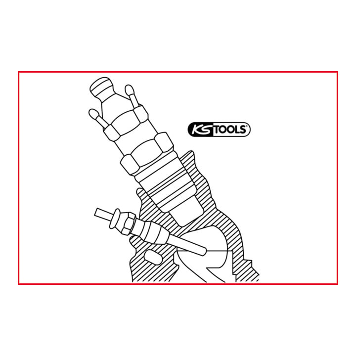 KS Tools gloeiplug dubbele ring ratelsleutel 8x12mm, haaks