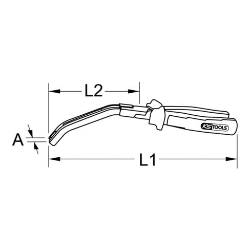 KS Tools gloeistekkertang, schuin, 235mm