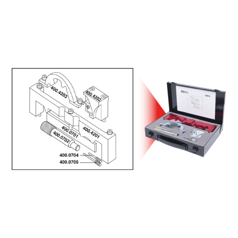 KS Tools GM / opel - motor afstel gereedschap set, 7 stuks