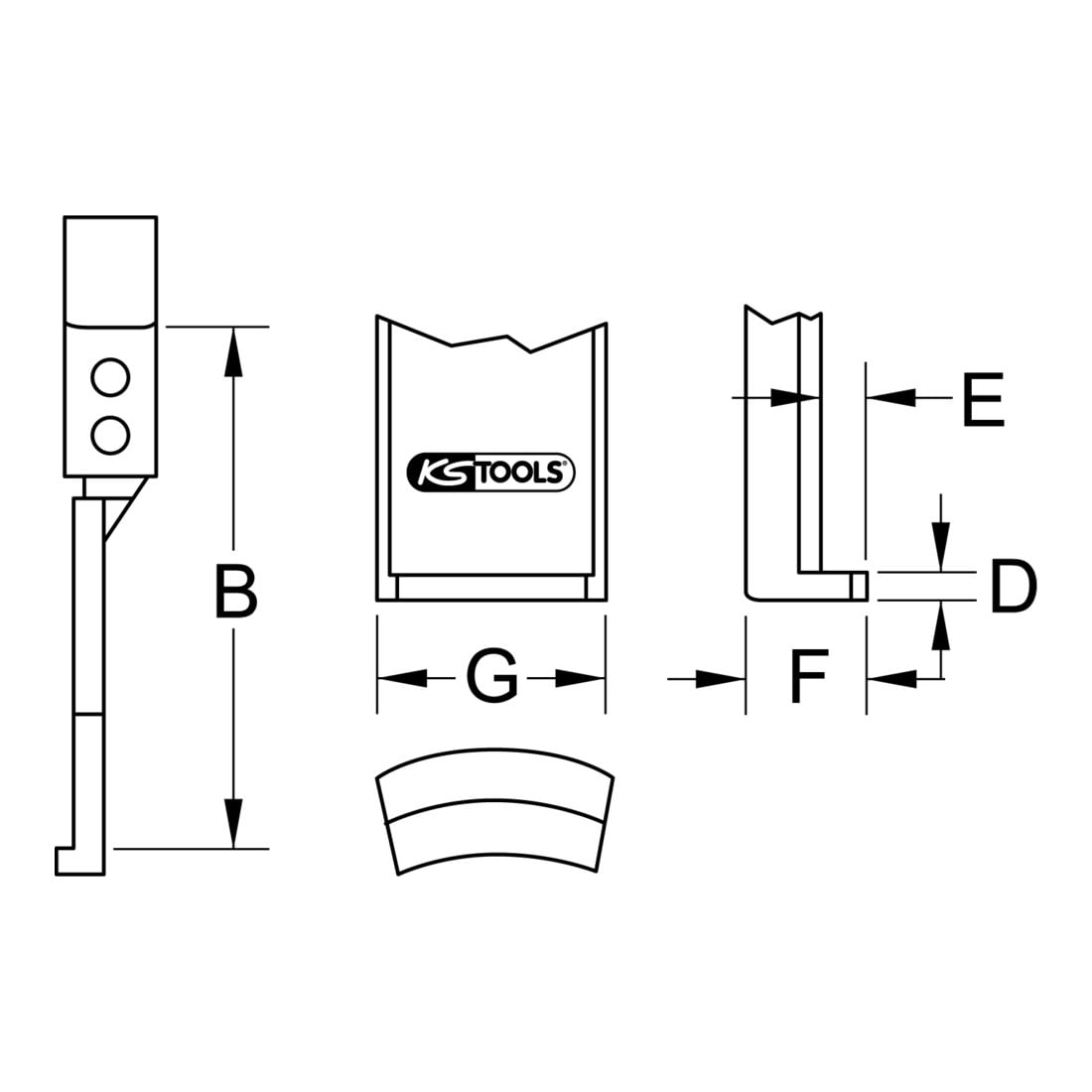 KS Tools Griffes pour extracteur, 225 mm, Ø 10 mm