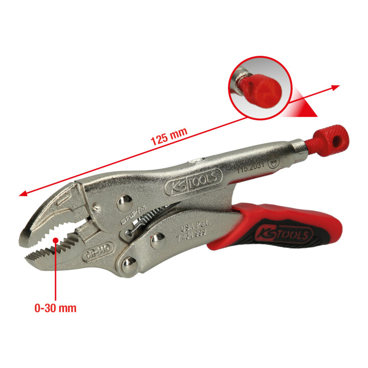 KS Tools grijptang met Easy-Release,30mm,L=125mm