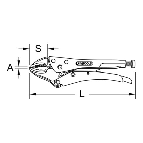 KS Tools grijptang met Easy-Release, rechte bekken