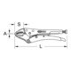 KS Tools Gripzange, V-Backen, 185 mm