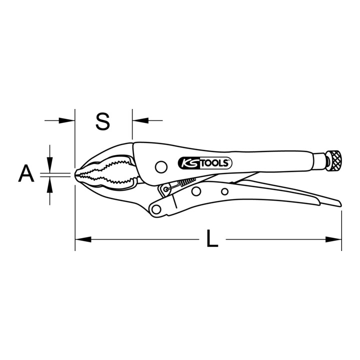 KS Tools Großmaul-Gripzange, 235mm