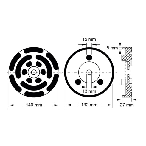 KS Tools Gummiteller 22 für OMCN Hebebühnen, Ø 140 mm