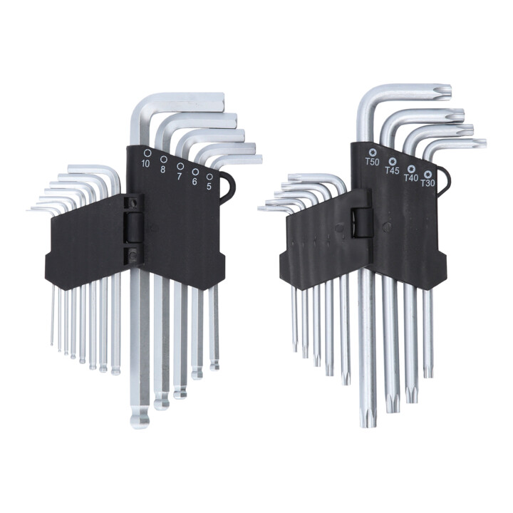KS Tools Haakse stiftsleutelset, TX, inbus, 22-dlg