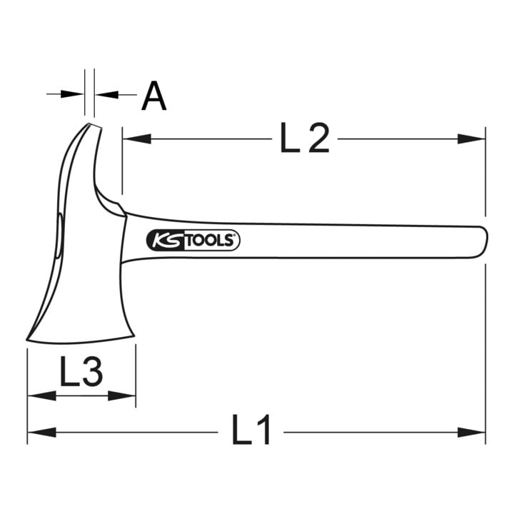KS Tools Hachette de pompier BRONZEplus, manche fibre, 400 mm