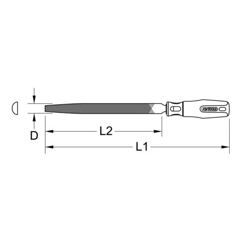 KS Tools halfronde vijl, vorm E