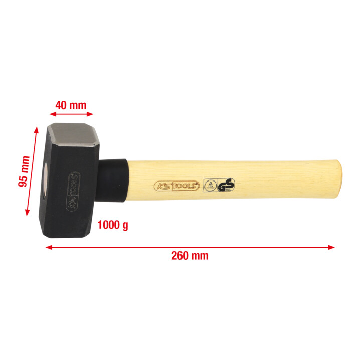 KS Tools Hamer met essen handvat, 1000g