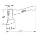 KS Tools Handbeil mit Fiberglasstiel, 800g
