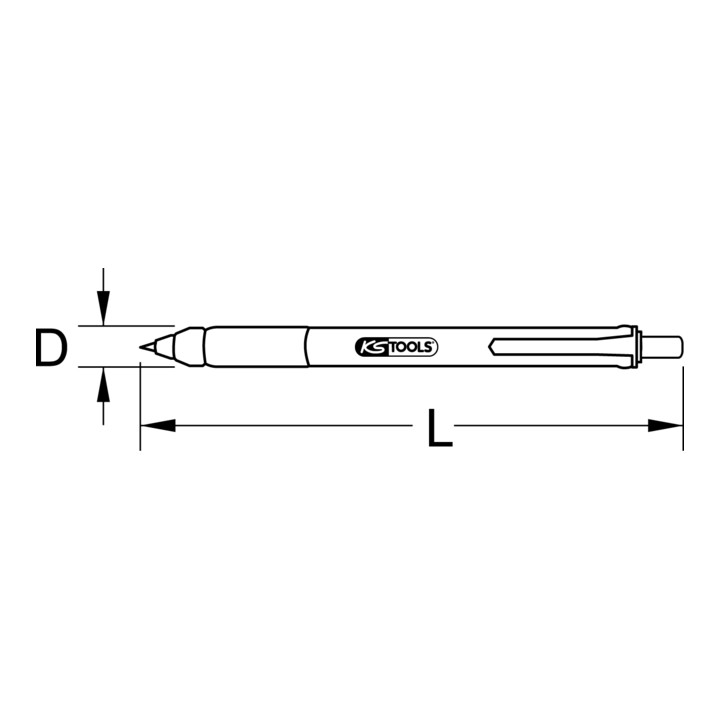 KS Tools hardmetalen spitnaald in biros vorm, 160mm