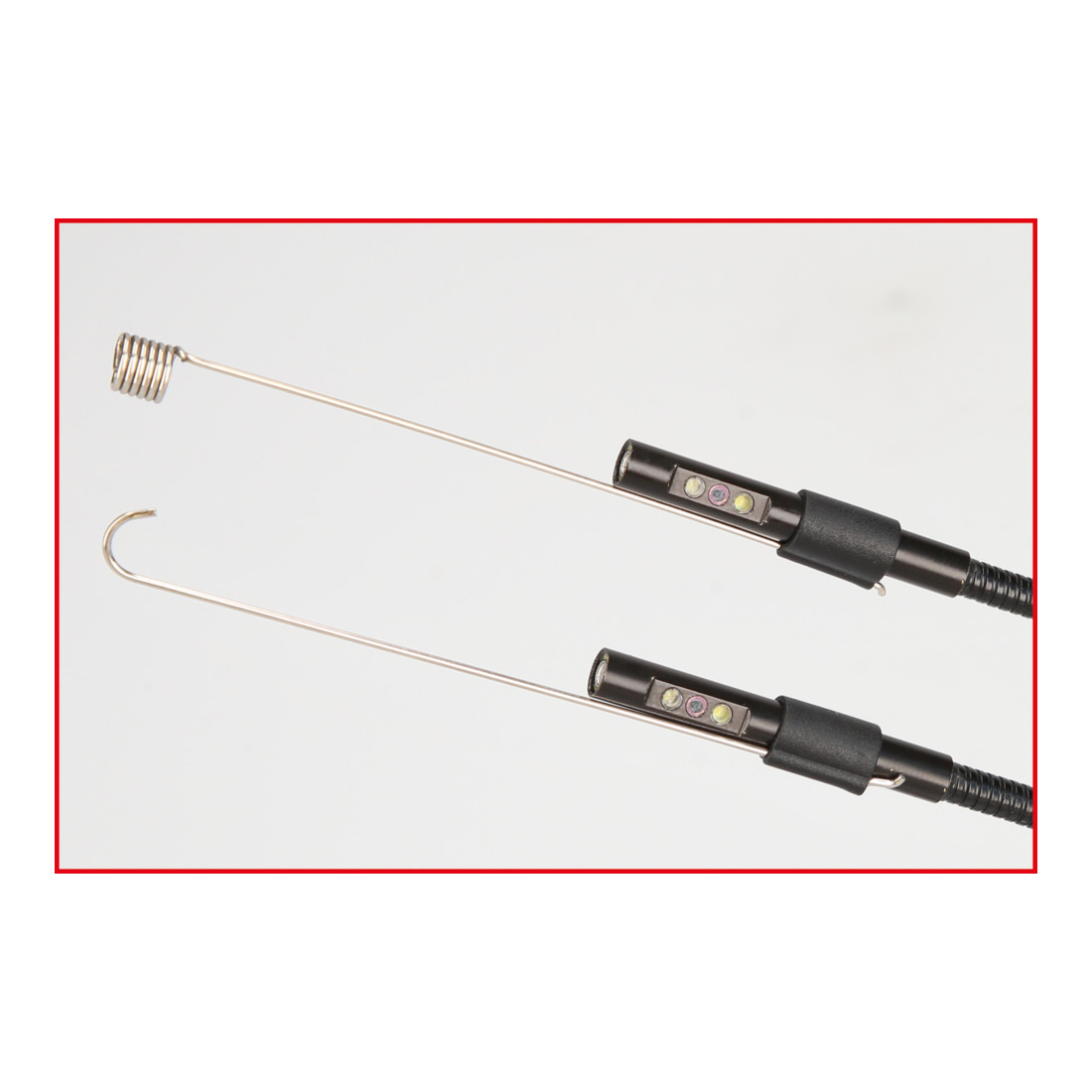 KS Tools HD videoscoop set met diameter 4,5 mm 0 graden en 90 graden HD front camera probe, omschakelbaar, 7 st.