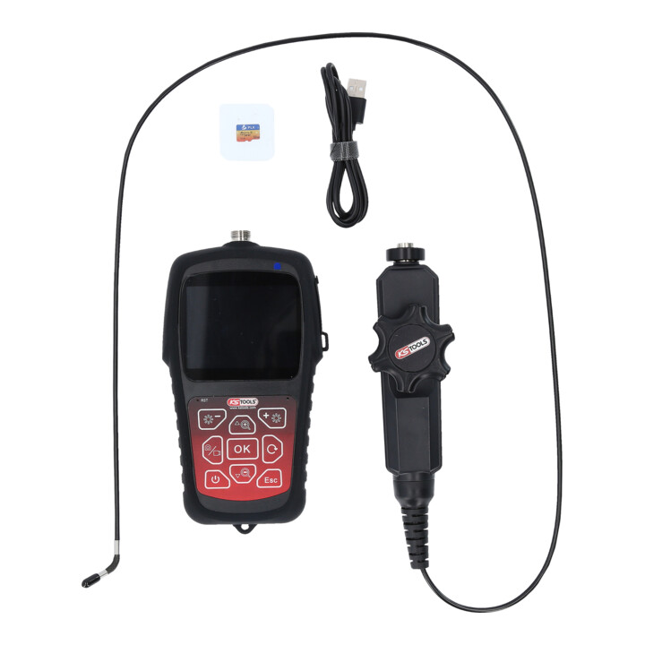 KS Tools HD-videoscoopset met Ø 3,9 mm 180° en 0° HD-frontcamerasonde, flexibele PVC-huls, 3-dlg