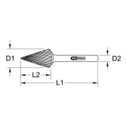 KS Tools HM spitse stiftfrees vorm M-3