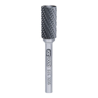 KS Tools HM Zylinder-Frässtift Form A mit Stirnverzahnung, 12mm