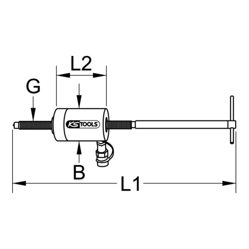 KS Tools Hohlkolben-Hydraulik-Zylinder mit Spindel, 50 t
