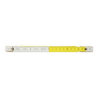 KS Tools houten duimstok, wit/geel, 2m