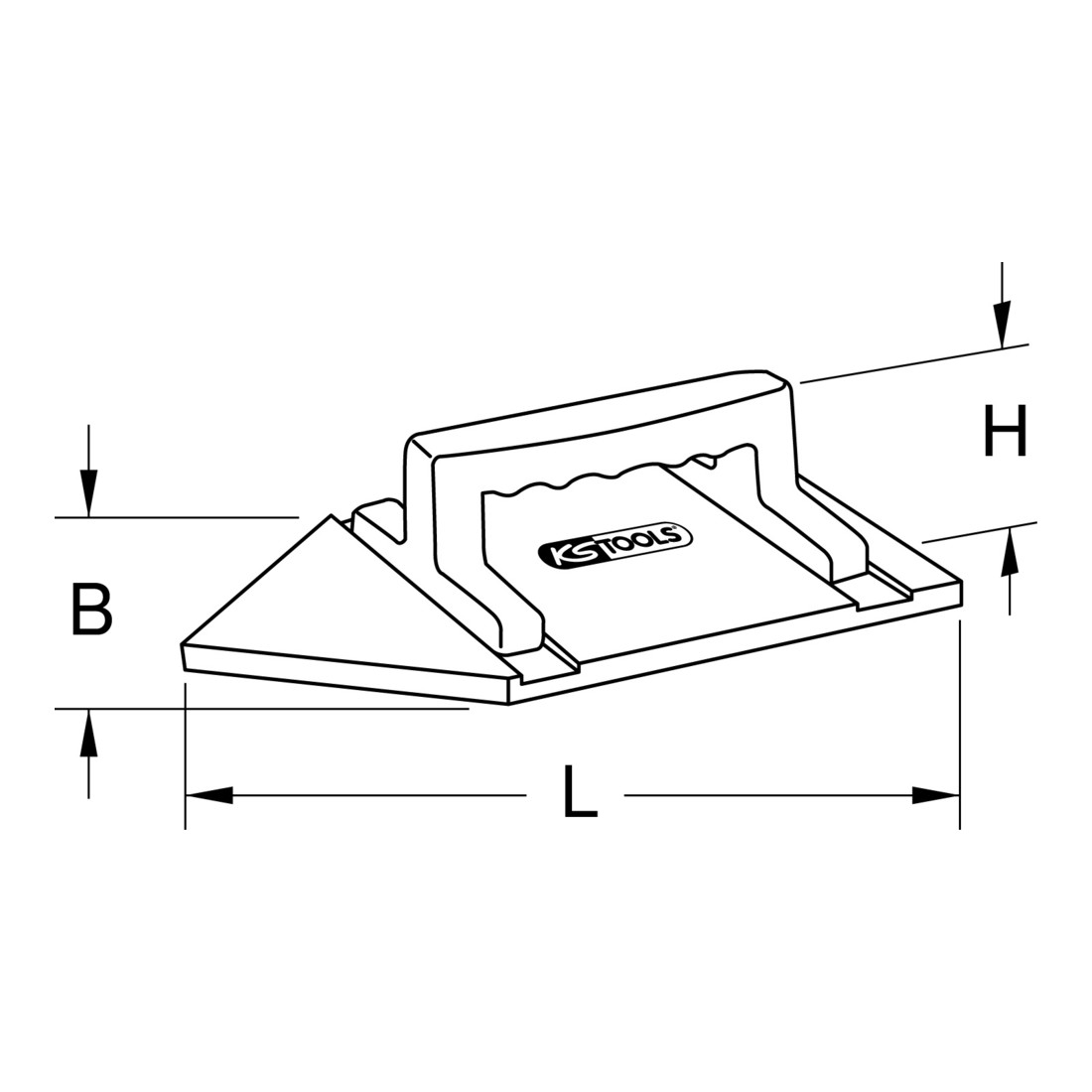 KS Tools houten schuurbord, puntig, 180x270mm