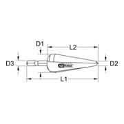 KS Tools HSS Blechschälbohrer-Bit, Ø 5-22mm-3