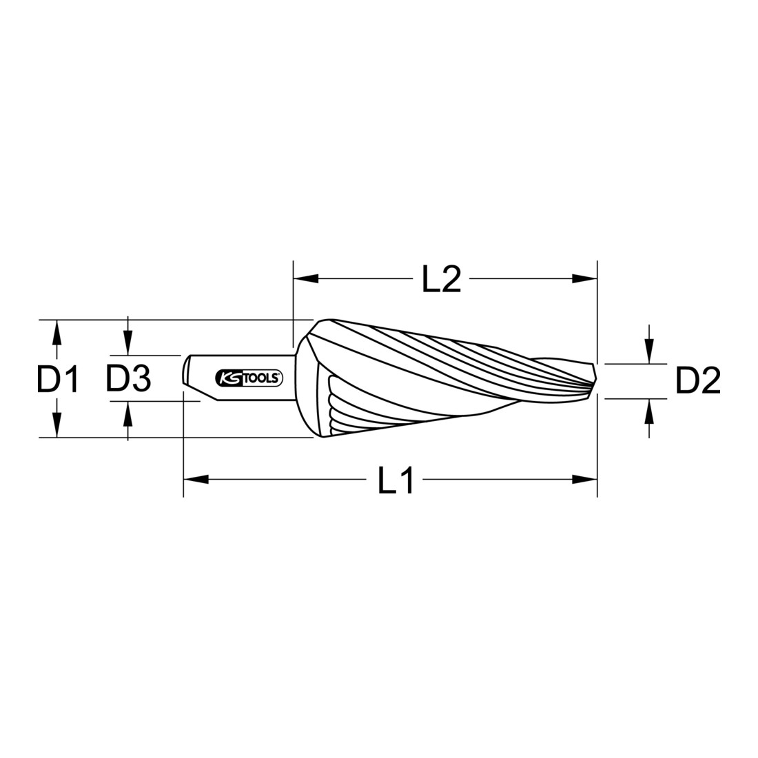 KS Tools HSS Blechschälbohrer spiralgenutet, Ø 5-31mm