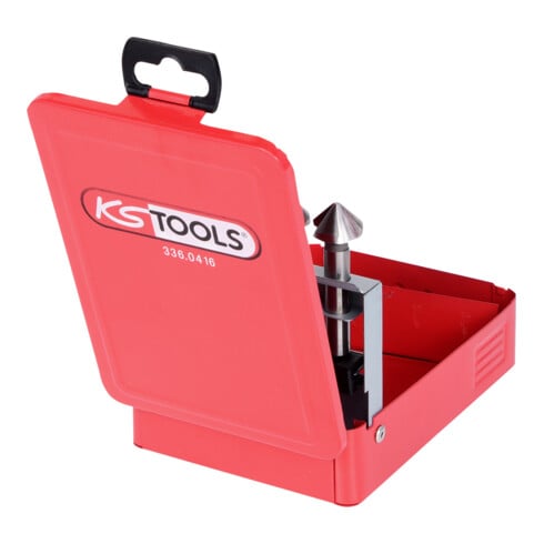 KS Tools HSS Co 5 conisch ontbramingsverzinkboorset, plaatstalen koffer 6 delig