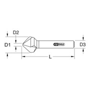 KS Tools HSS Co 5 conische en afbramen verzinkboor 90°