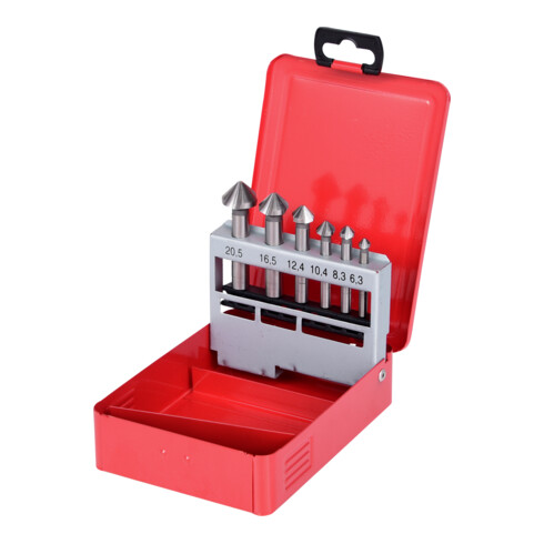 KS Tools HSS Co 5 Kegel-Entgratsenker-Satz, Stahlblechkassette 6-teilig