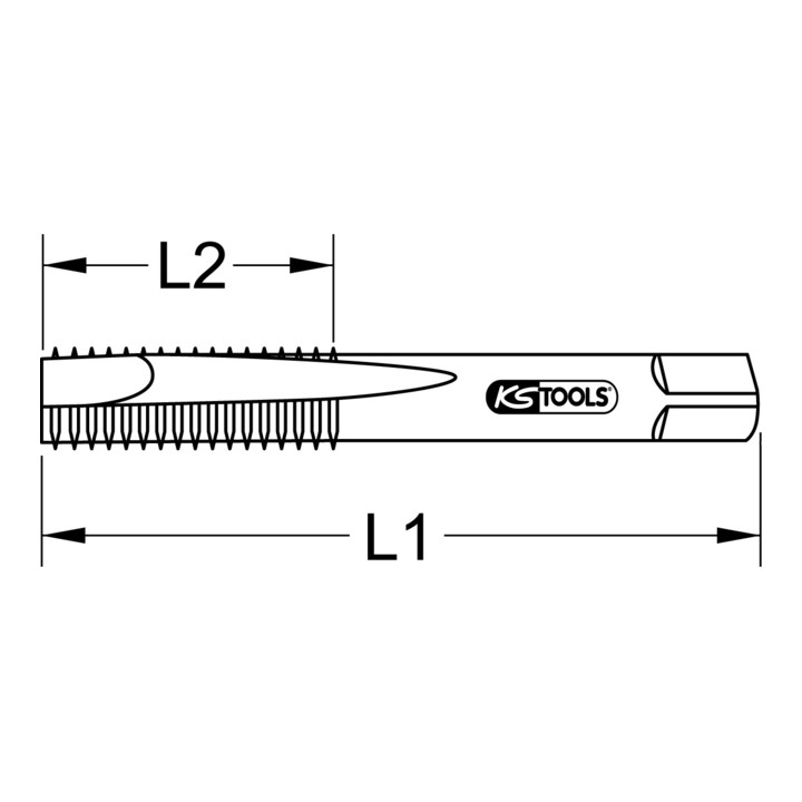 KS Tools HSS CO Handgewindebohrer-Satz M, M10x1,5, 3-teilig