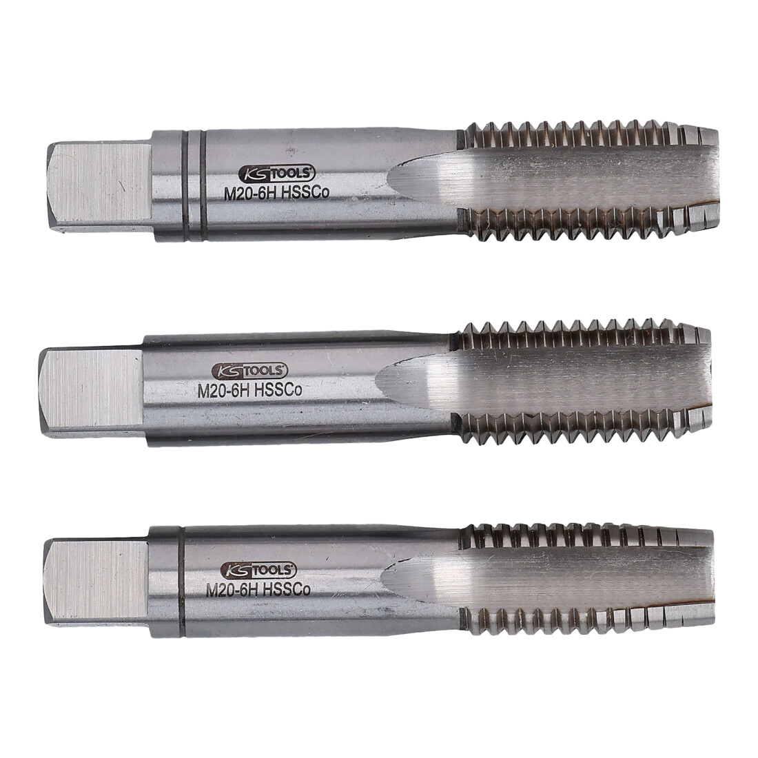 KS Tools HSS CO Handgewindebohrer-Satz M, M20x2,5, 3-teilig