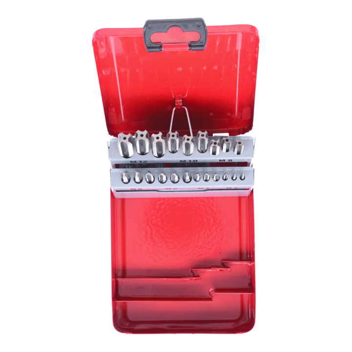 KS Tools HSS CO Handgewindebohrer-Satz M, Stahlblechkassette 21-teiligM3-M12