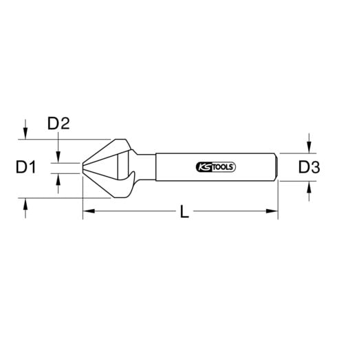 KS Tools HSS conische en afbramen verzinkboor 90°