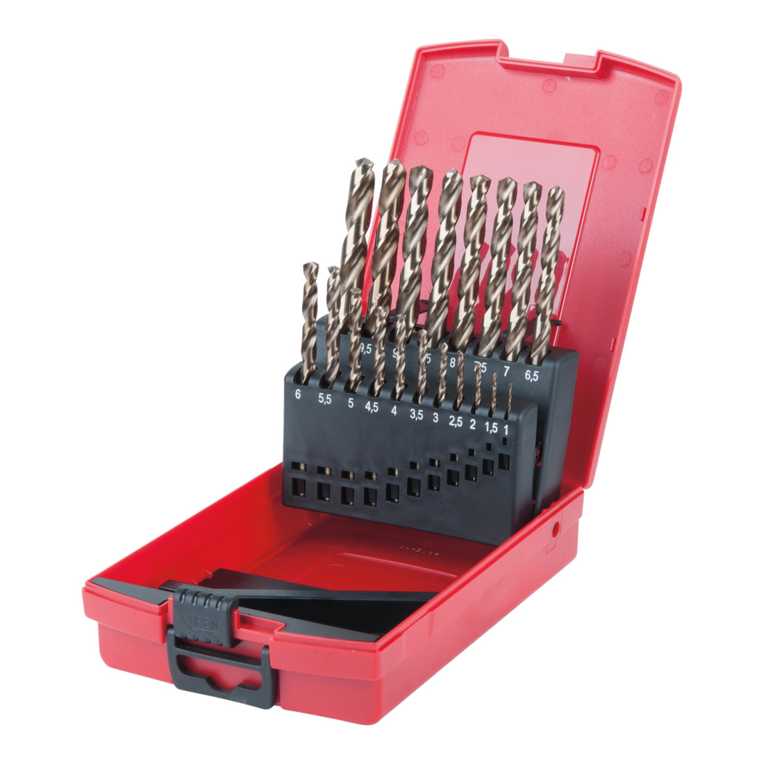 KS Tools HSS-G Co 5 spiraalboor set, kunststof koffer 19 stuks 1-10mm