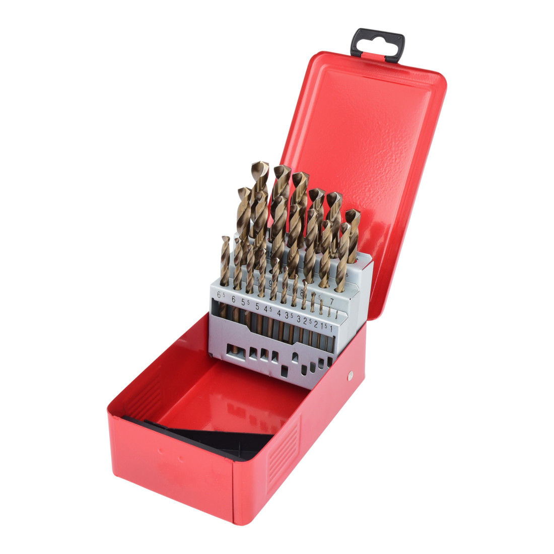 KS Tools HSS-G Co 5 spiraalboor set, plaatstalen koffer, 25 stuks, 1-13mm