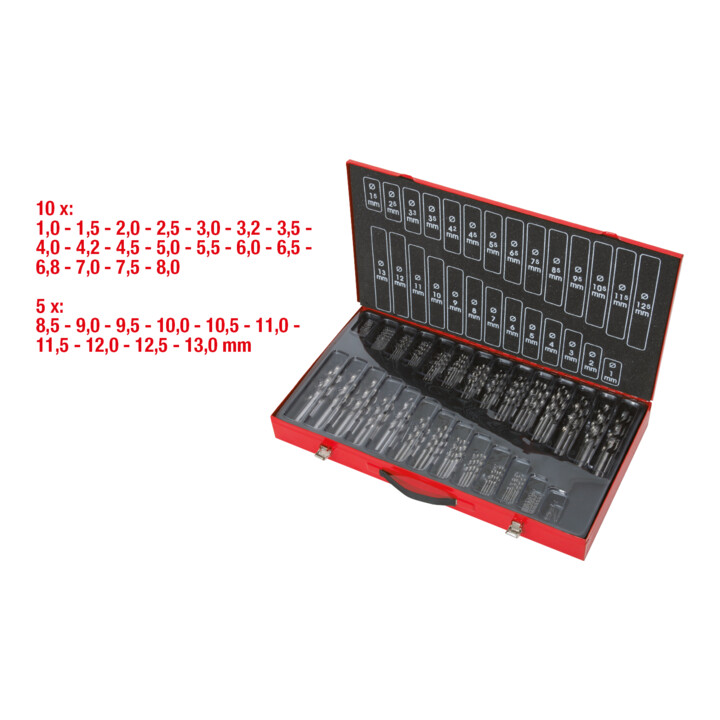 KS Tools HSS-G Spiralbohrer-Satz, 230-teilig, 1-13mm
