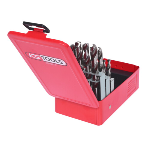 KS Tools HSS-G Spiralbohrer-Satz, Stahlblechkassette, 25-teilig 1-13mm