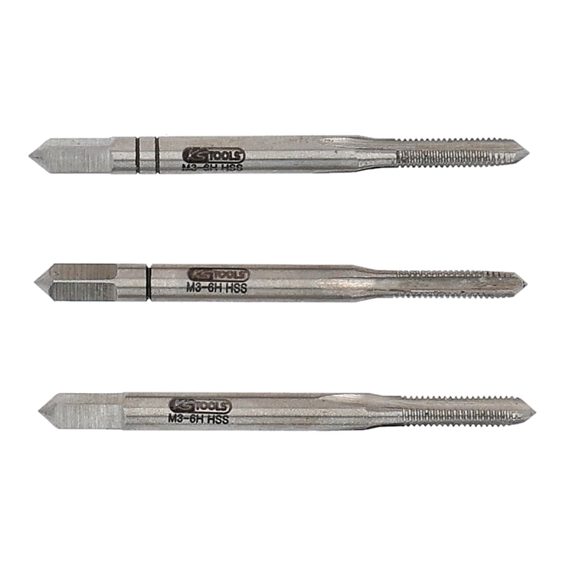 KS Tools HSS Handgewindebohrer-Satz M, M2,5x0,45, 3-teilig