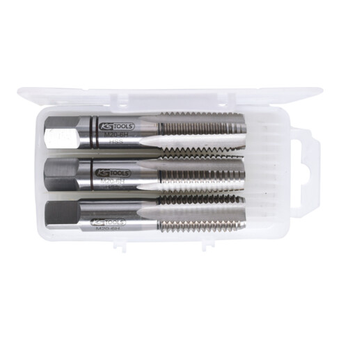 KS Tools HSS Handgewindebohrer-Satz M, M20x2,5, 3-teilig