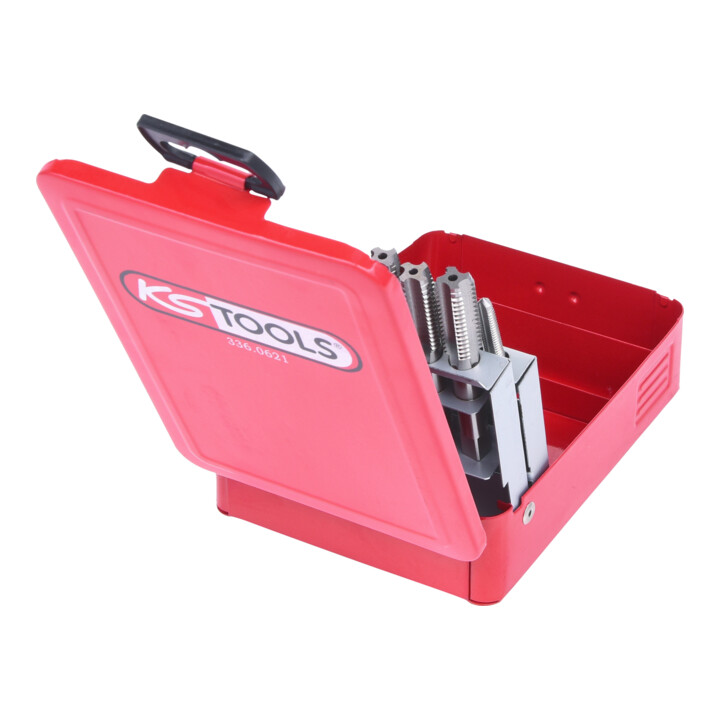 KS Tools HSS Handgewindebohrer-Satz M, Stahlblechkassette 21-teiligM3-M12
