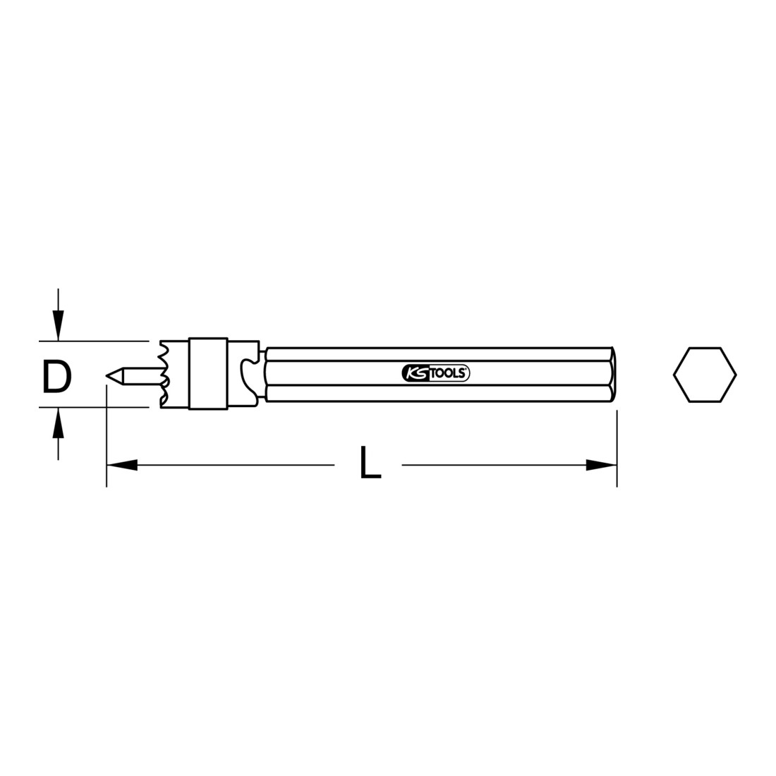 KS Tools HSS puntlassnijder, verwisselbare kronen, 8mm