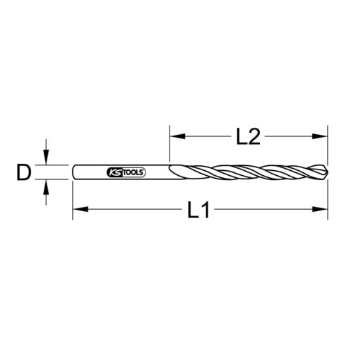KS Tools HSS-R spiraalboor kort