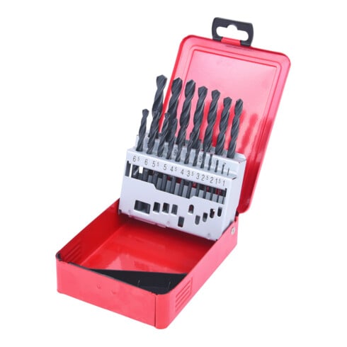 KS Tools HSS-R spiraalboorset, plaatstalen koffer, 19-delig, 1-10mm