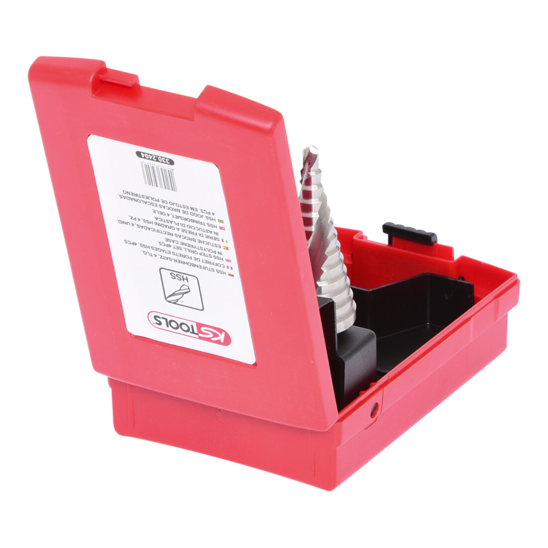 KS Tools HSS Stufenbohrer-Satz, Kunststoffkassette 3-teilig