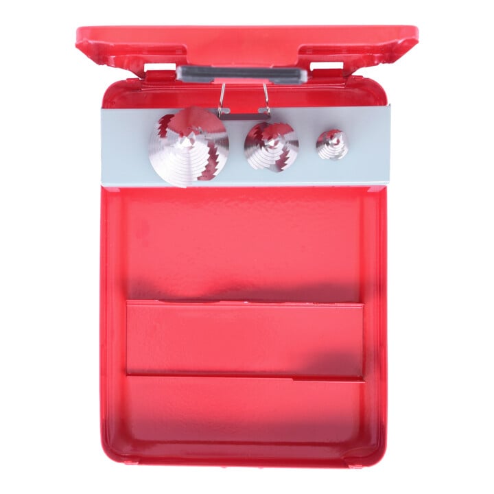 KS Tools HSS Stufenbohrer-Satz, Stahlblechkassette 3-teilig