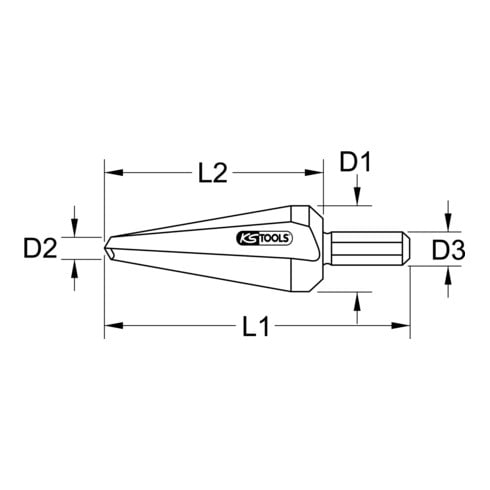 KS Tools HSS TiN Blechschälbohrer, Ø 3-14mm