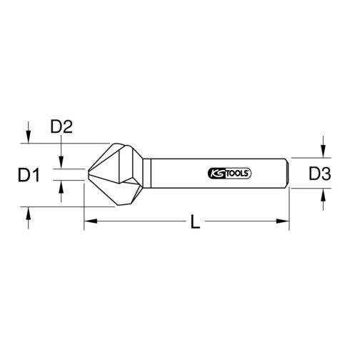 KS Tools HSS TiN conische en ontbraam verzinkboor 120°