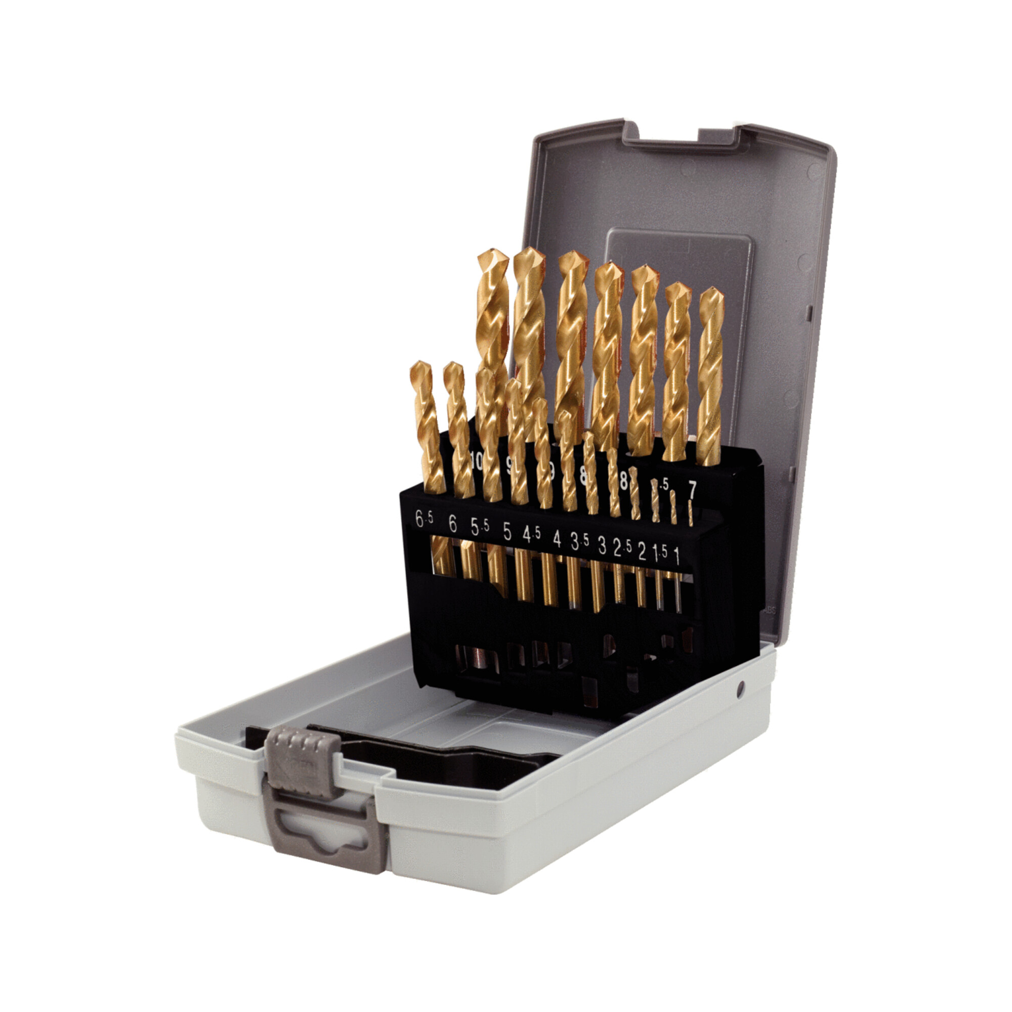 KS Tools HSS TiN Spiralbohrer-Satz, Kunststoffkassette 19-teilig 1-10mm