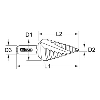 KS Tools HSS-TiN-stappenboor extra kort